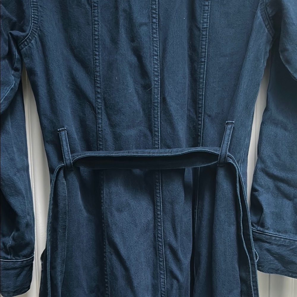 Banana Republic Blue Long Sleeve Notched Collar Jumpsuit - Picture 7 of 11